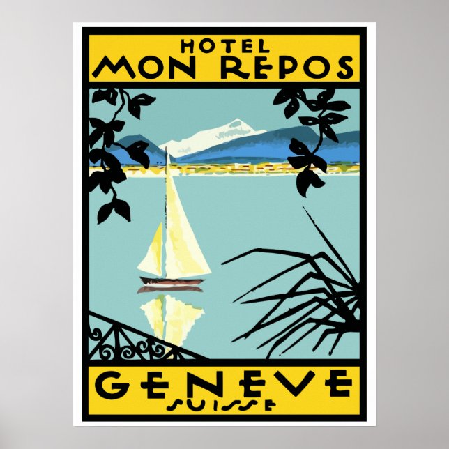 Póster Hotel Mon Repos (Genebra - Suiça) (Frente)