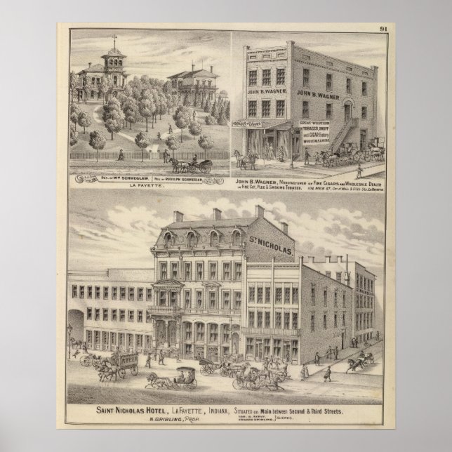 Póster Hotel Nicholas santo, La Fayette (Frente)