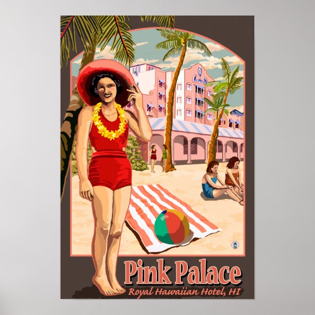 Póster Hotel Real Hawaiian no Havaí (Frente)