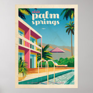 Poster Hotel Retro Palm Primaveras