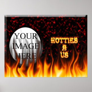 Poster Hotties R Us dispara e chama mármore vermelho