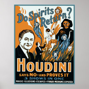 Póster Houdini faz o retorno dos espírito