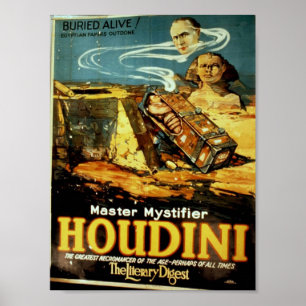 Poster Houdini, Teatro de Vintagem do Digest Literário