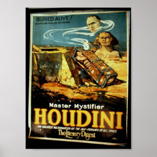 Poster Houdini, "teatro do vintage do resumo literário"
