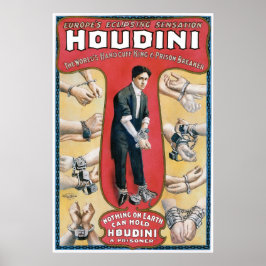 Póster Houdini ~ Vintage Handcuff Escape Artista