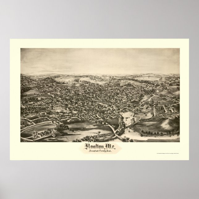 Poster Houlton, EU Panorâmica Map - 1894 (Frente)