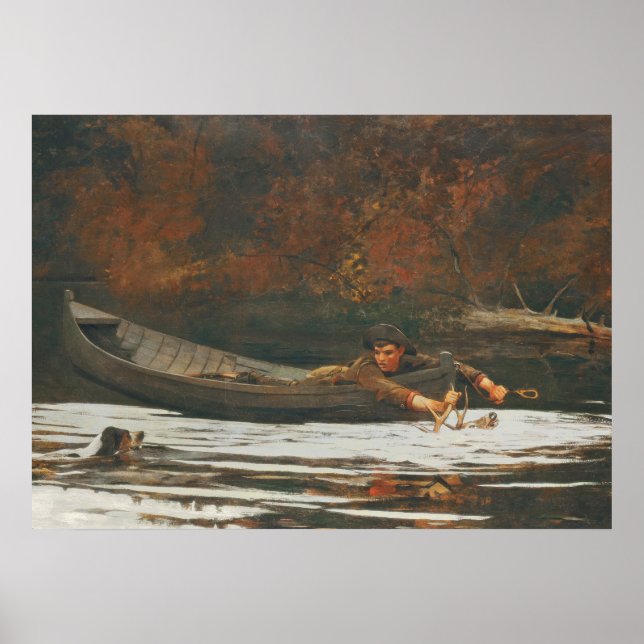 Póster Hound and Hunter, 1892 (óleo na canvas) (Frente)