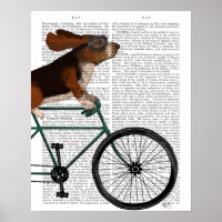 Hound Basset na Bicicleta