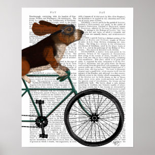 Poster Hound Basset na Bicicleta