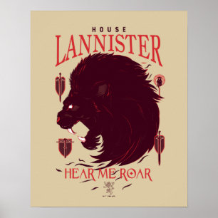 Poster House Lannister - Hear Me Roar