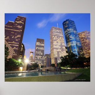 Póster Houston do centro, Texas