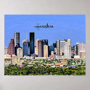 Poster Houston, fotografia cênica da cidade do Texas