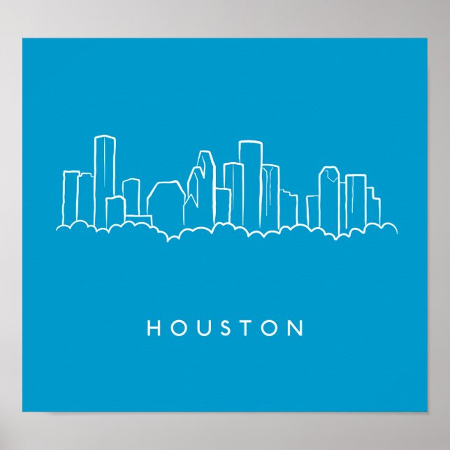 Poster Houston Skyline (Frente)