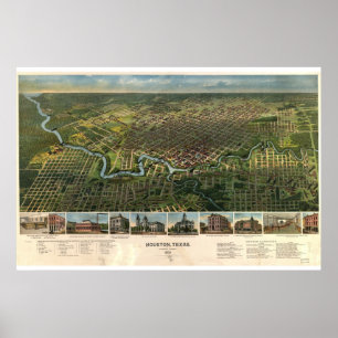 Póster Houston, Texas… 1891