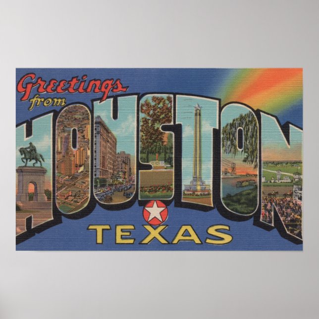 Poster Houston, Texas - Cenas com Letras Grandes (Frente)