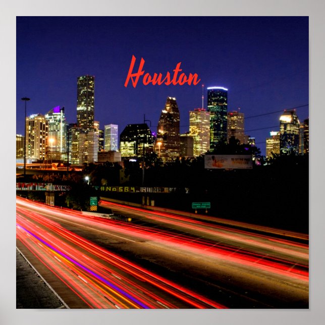 Poster Houston Texas City Skyline (Frente)