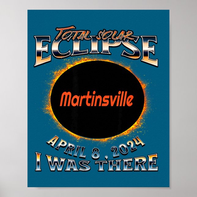 Poster Houve Eclipse Solar Martinsville Indiana Lá (Frente)