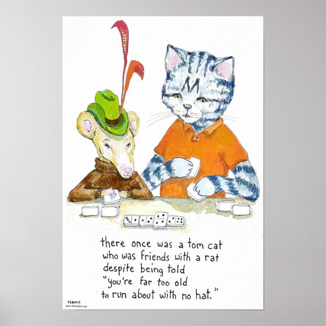 Poster Houve Uma Vez Um Gato De Tom - poema ilustrado (Frente)