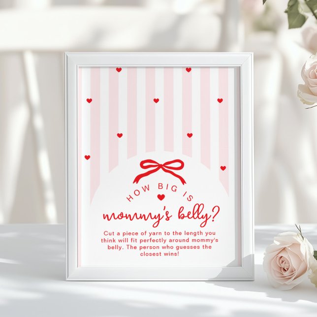 Poster How big is mommys belly Valentines Baby Shower (Criador carregado)