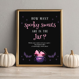 Poster How Many Candies Halloween Baby Shower Game
