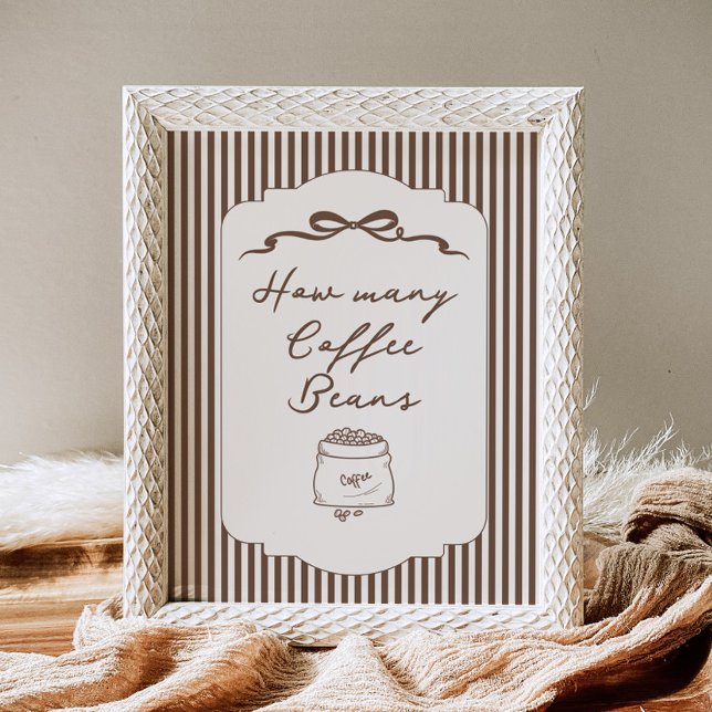 Poster How many coffee beans in the jar Brown Stripes (Criador carregado)