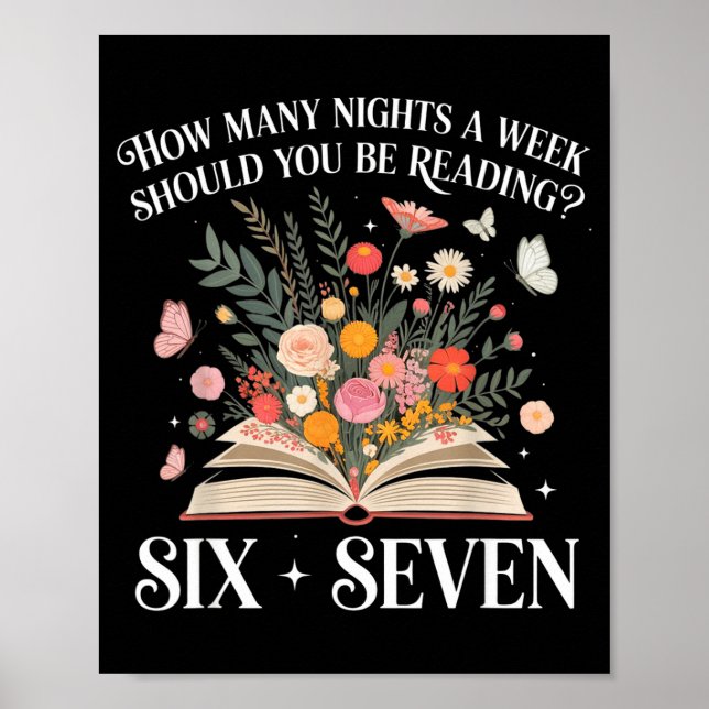 Poster How Many Nights A Week Should You Be Reading 6-7 S (Frente)