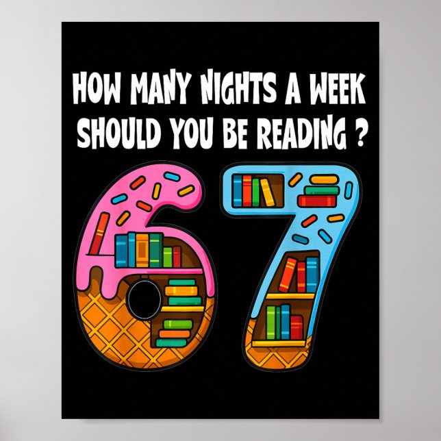 Poster How Many Nights A Week Should You Be Reading 6-7 T (Frente)