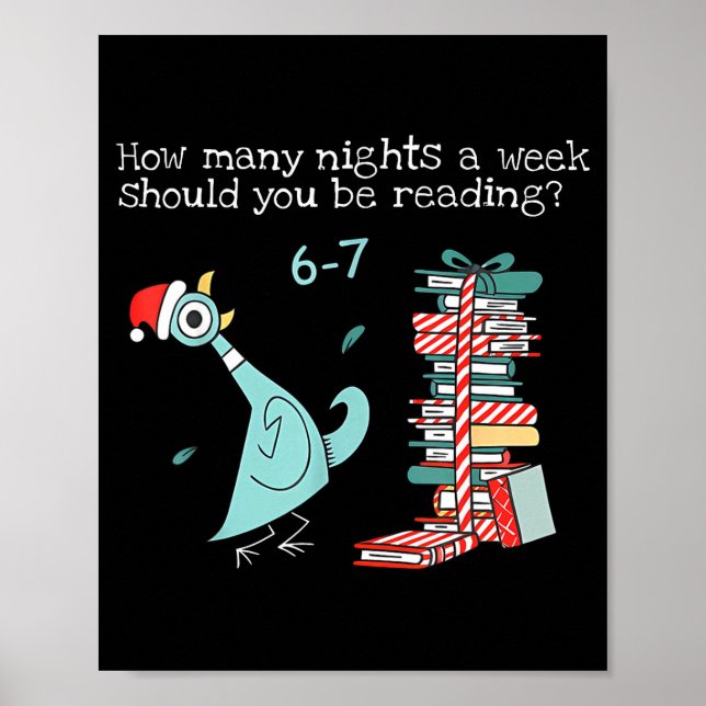 Poster How Many Nights A Week Should You Be Reading 6-7 T (Frente)