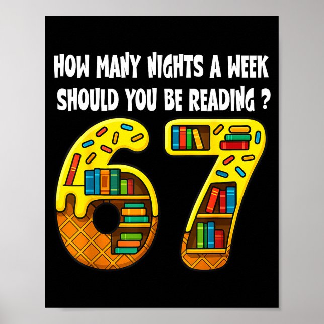 Poster How Many Nights A Week Should You Be Reading 6-7 T (Frente)