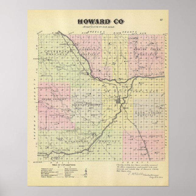 Póster Howard County, Nebraska (Frente)