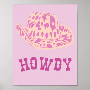 Poster Howdy Cowgirl hat