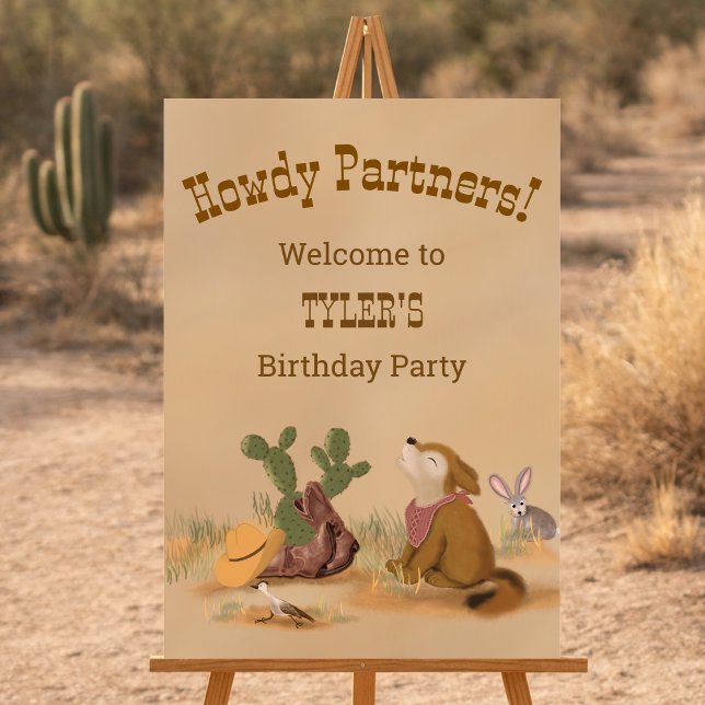 Poster Howdy Partners Wild West Welcome Sign (Criador carregado)