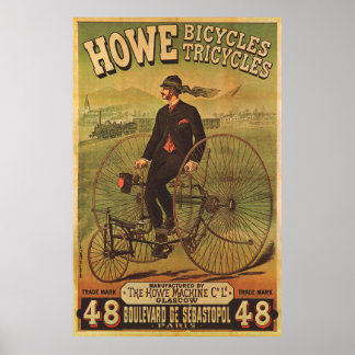 Poster Howe Bicicletas Vintage