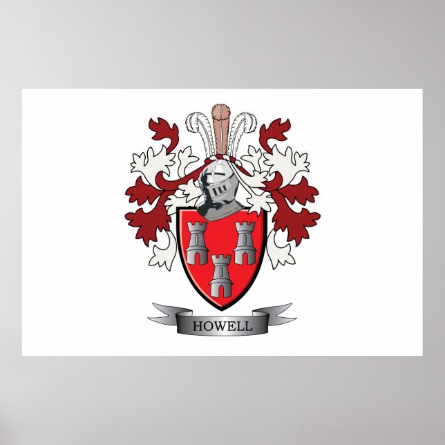 Póster Howell Family Crest Casaco de Armas (Frente)