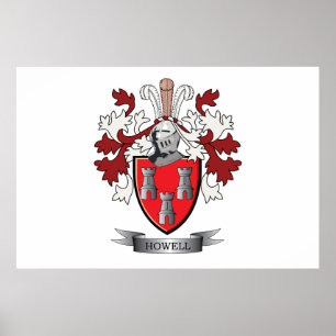 Póster Howell Family Crest Coat of Arms