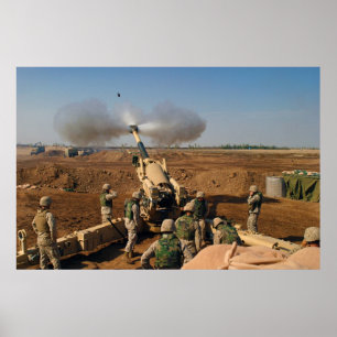 Póster Howitzer Gun Crew United States Marine Corps