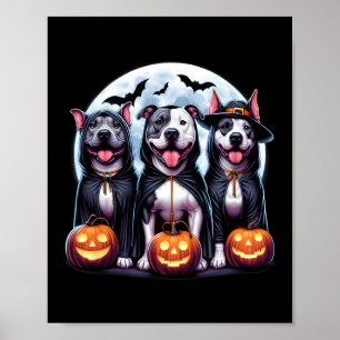 Poster Howl-o-entre Halloween Pitbull Dog Pumpkin Ghost T