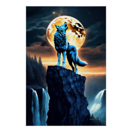 Póster Howl of the North: Lobo pela Lua Amarela