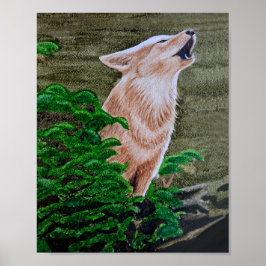 Poster Howling Coyote
