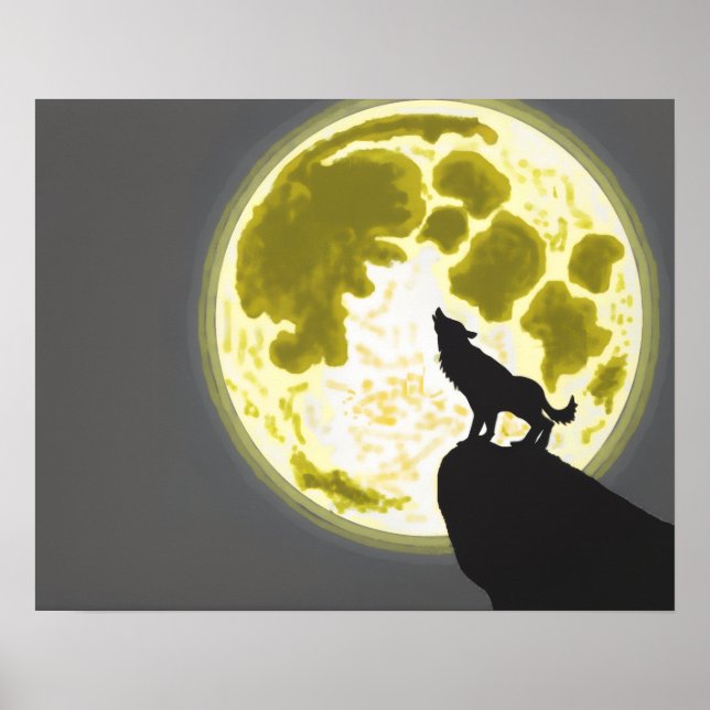 Poster howling wolf (Frente)