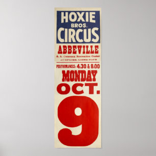 Póster Hoxie Bros. Circo