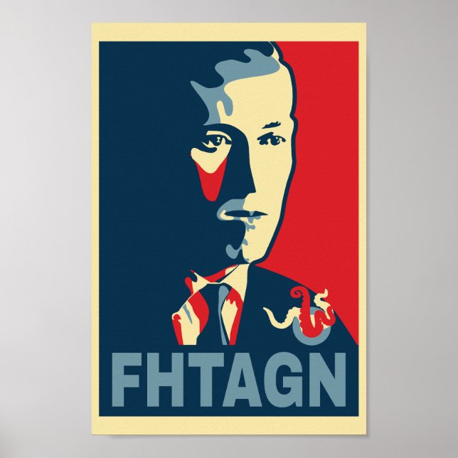 Poster Hp Lovecraft FHTAGN Estilo Esperança (Frente)