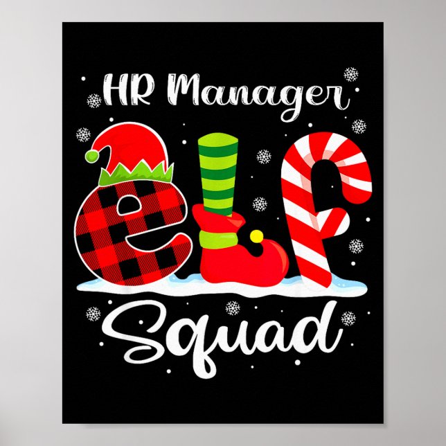 Poster Hr Manager Elf Squad Christmas Recruiter Matching  (Frente)