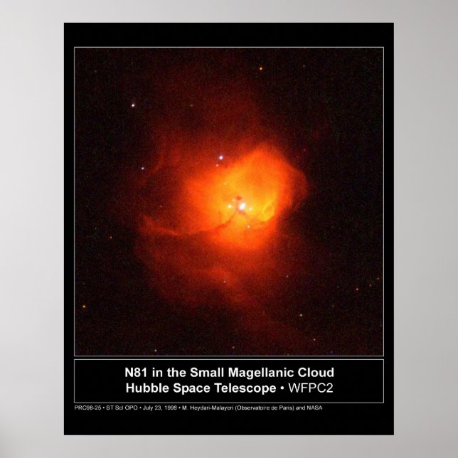 Póster HST N81 na Pequena Nuvem Magelânica (Frente)