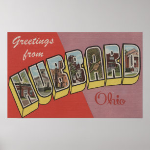 Póster Hubbard, OhioCenas de Letras MaiúsculasHubbard, OH