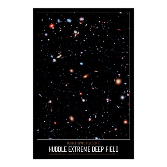 Póster Hubble Astronômico de Alta Res Extreme Campo Profu (Frente)
