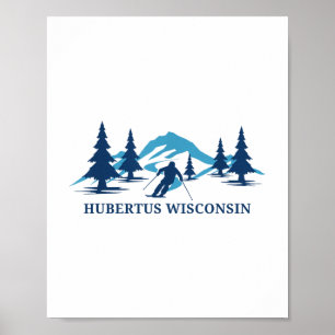Poster Hubertus Wisconsin Ski Resort Skiier _1