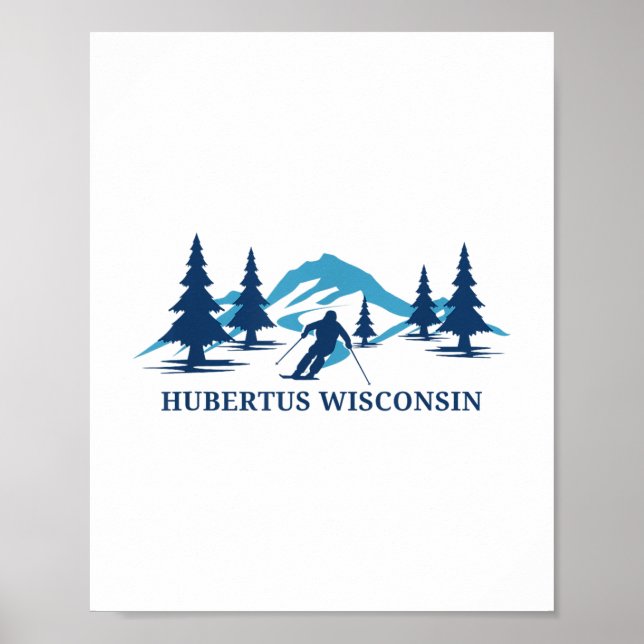 Poster Hubertus Wisconsin Ski Resort Skiier _1 (Frente)
