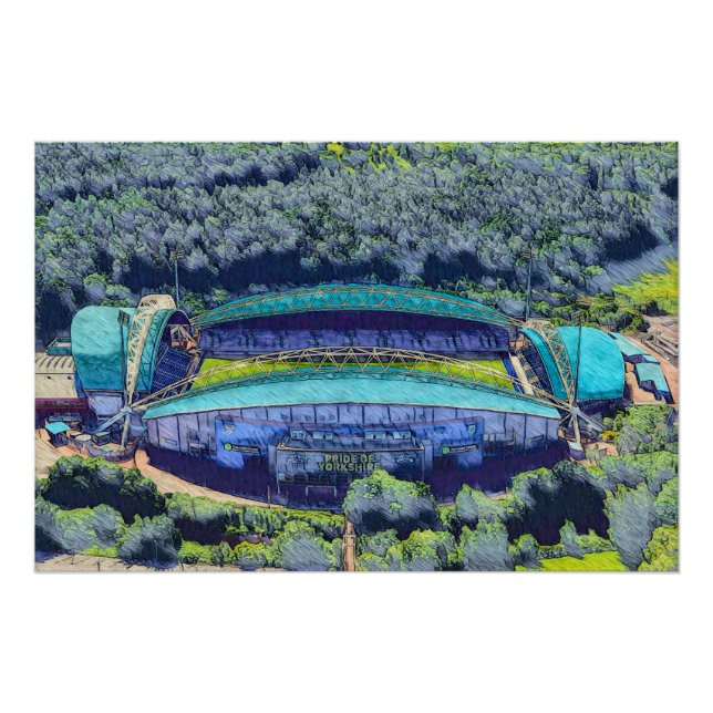 Póster Huddersfield Kirklees Stadium Arquitetura Aérea (Frente)