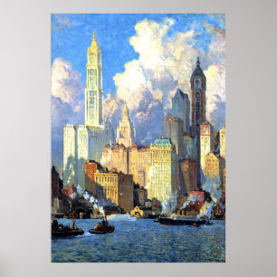 Poster Hudson River Waterfront - Colin Campbell Cooper